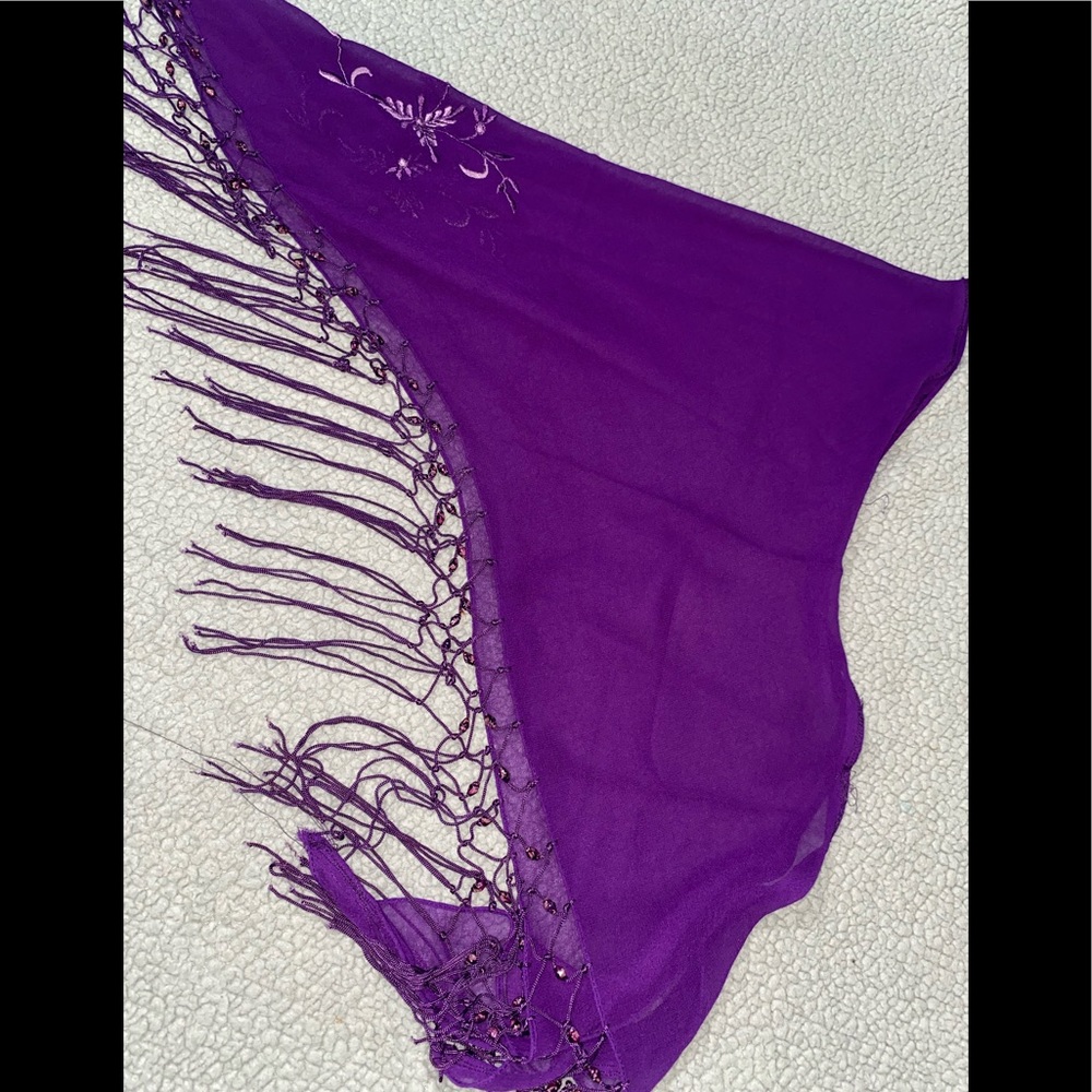 PURPLE FRINGY HIPSCARF BELLYDANCING OS